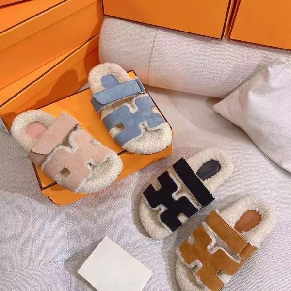 new fashion men's slippers designer grade woolen shoes outdoor beach shoes rubber cowhide flat bottom flip flop herringbone thermal and, Black
